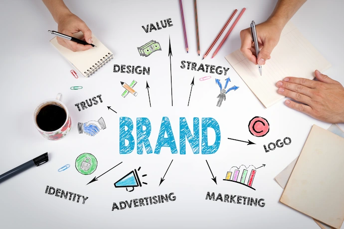 graphic depicting all of the things that go into a brand strategy